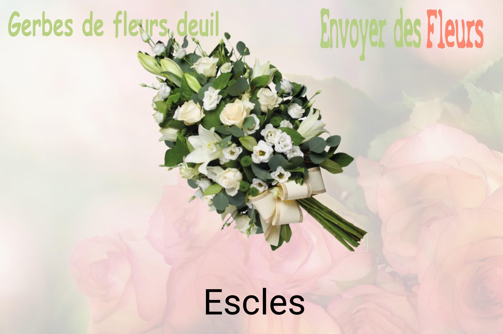Gerbe de fleurs de deuil livrée à Escles